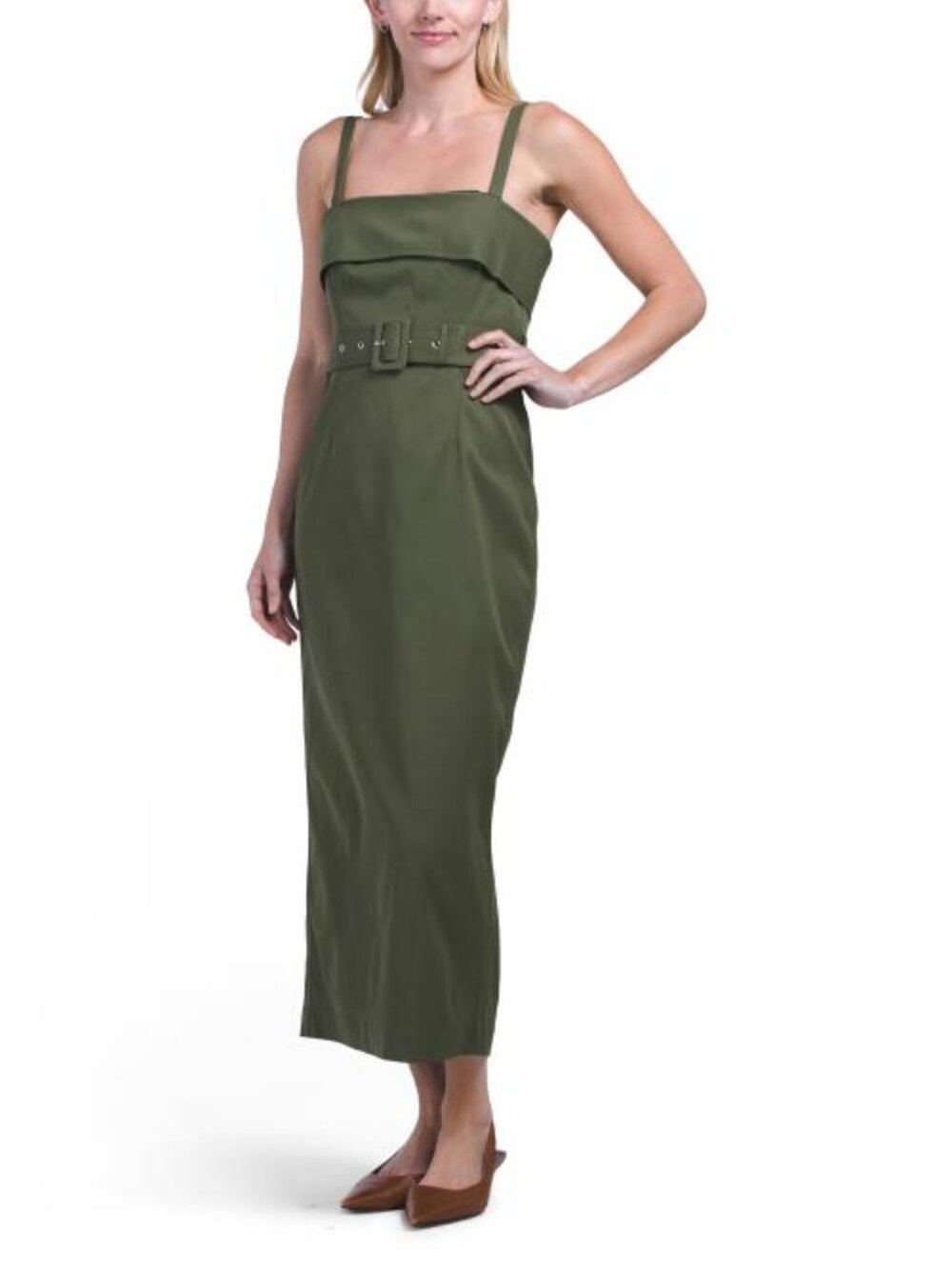 TOCCIN Raina Belted Midi Dress